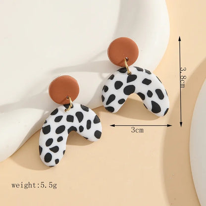 Handmade Multicolor Color Block Geometric Clay Drop Earrings