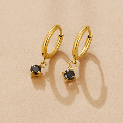 Maison Crystal Drop Hoop Earrings
